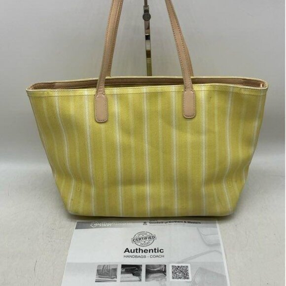 COA Included Coach Legacy Weekend Ticking Stripe Large Bag - Picture 7 of 7
